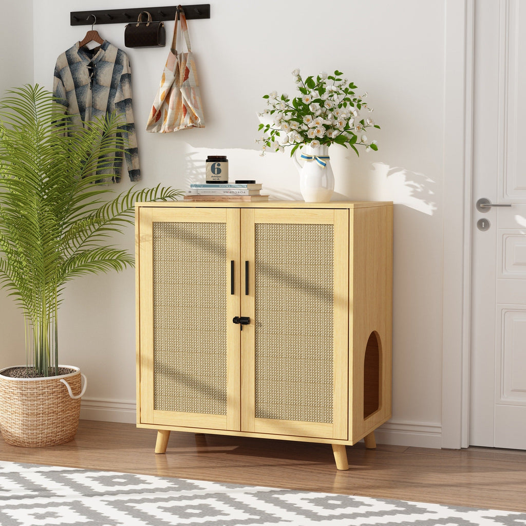 Abri pour bac à litière, meuble pour bac à litière pour chat, table d'appoint, table de canapé