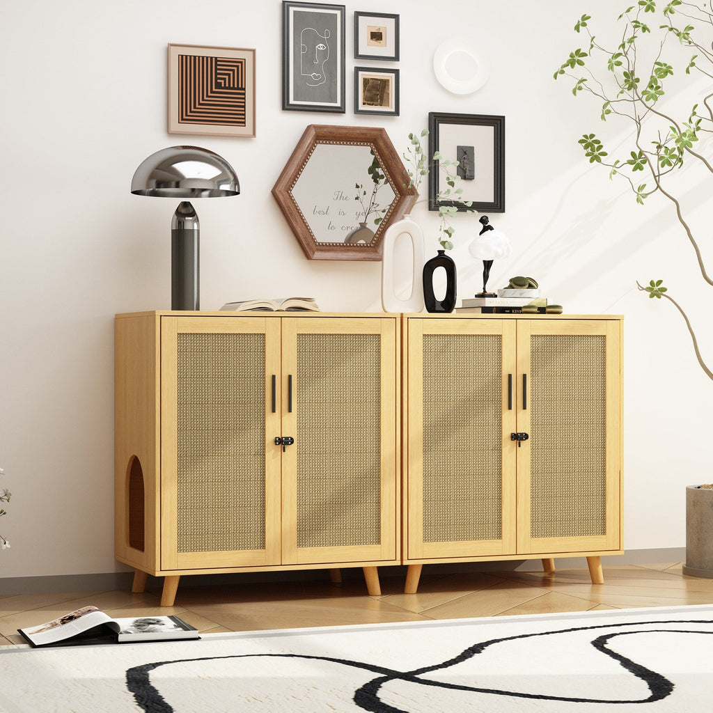 Abri pour bac à litière, meuble pour bac à litière pour chat, table d'appoint, table de canapé