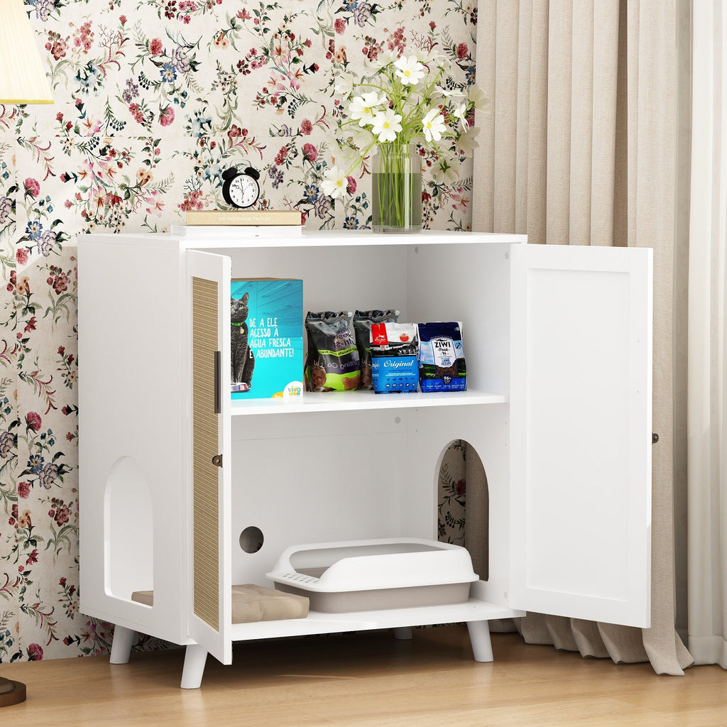 Abri pour bac à litière, meuble pour bac à litière pour chat, table d'appoint, table de canapé