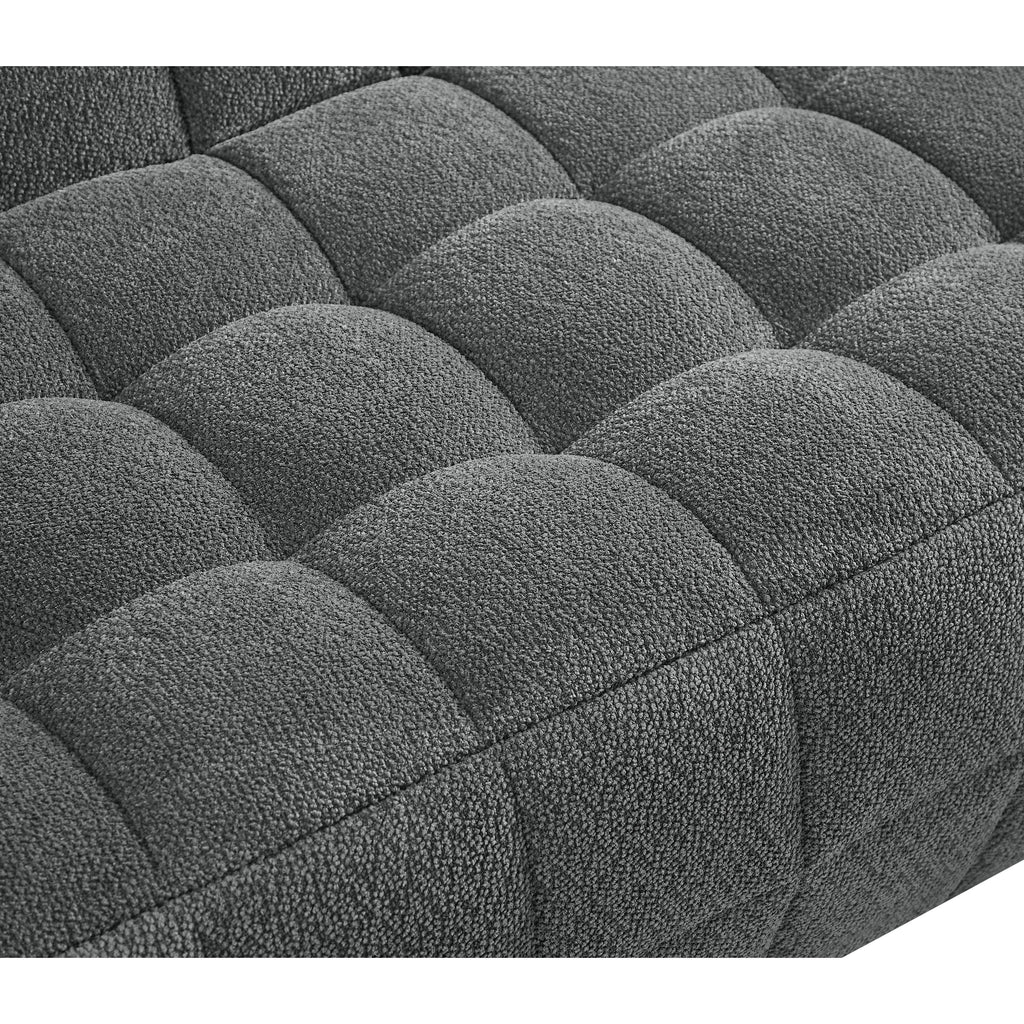 Canapé 2 places Liyasi à compression totale, velours beige litchi, aucun assemblage requis