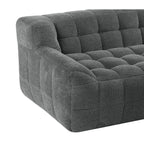 Canapé 2 places Liyasi à compression totale, velours beige litchi, aucun assemblage requis