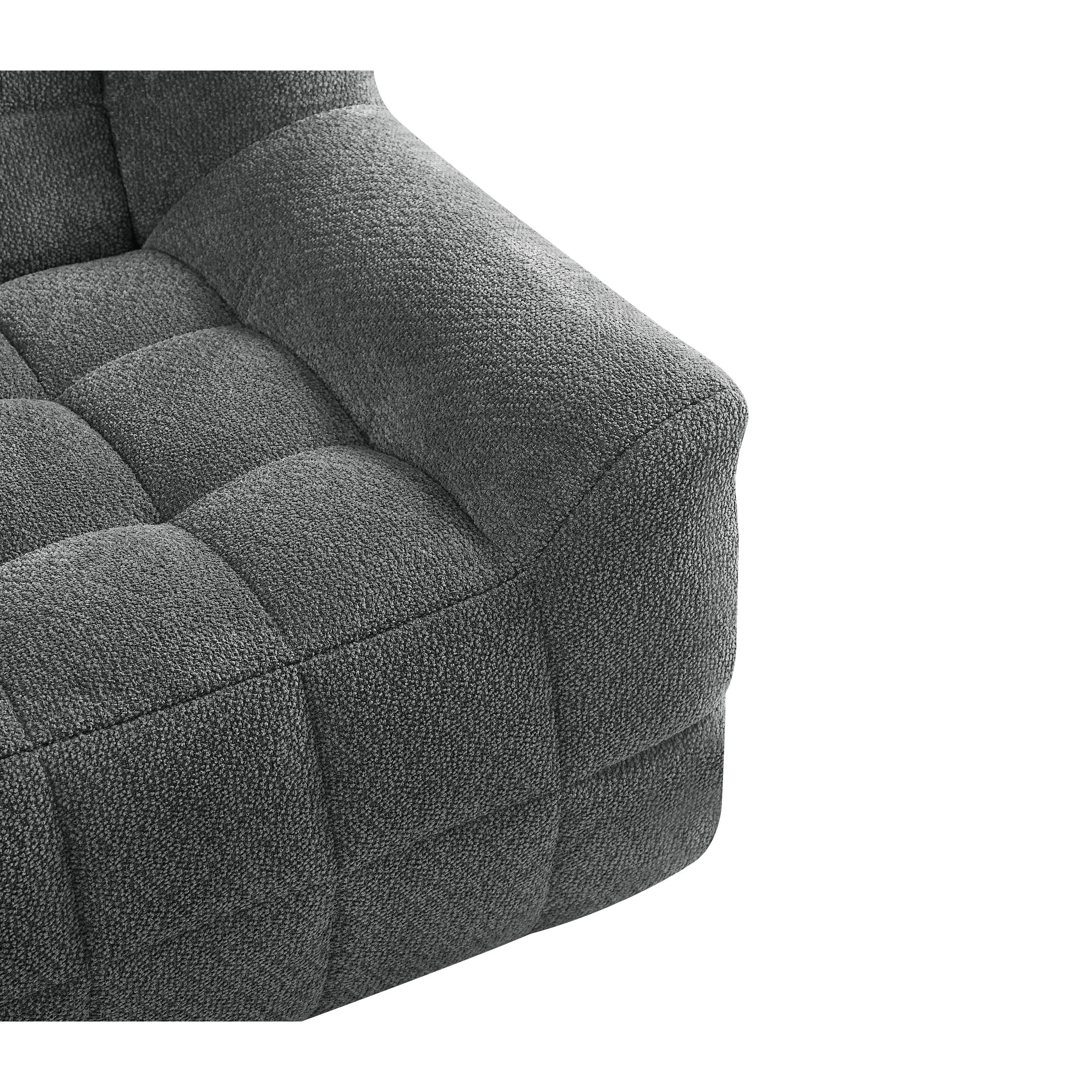 Canapé 2 places Liyasi à compression totale, velours beige litchi, aucun assemblage requis