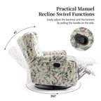 Ensemble de 2 fauteuils inclinables pivotants à bascule de 74 cm de large, à dossier inclinable manuel.