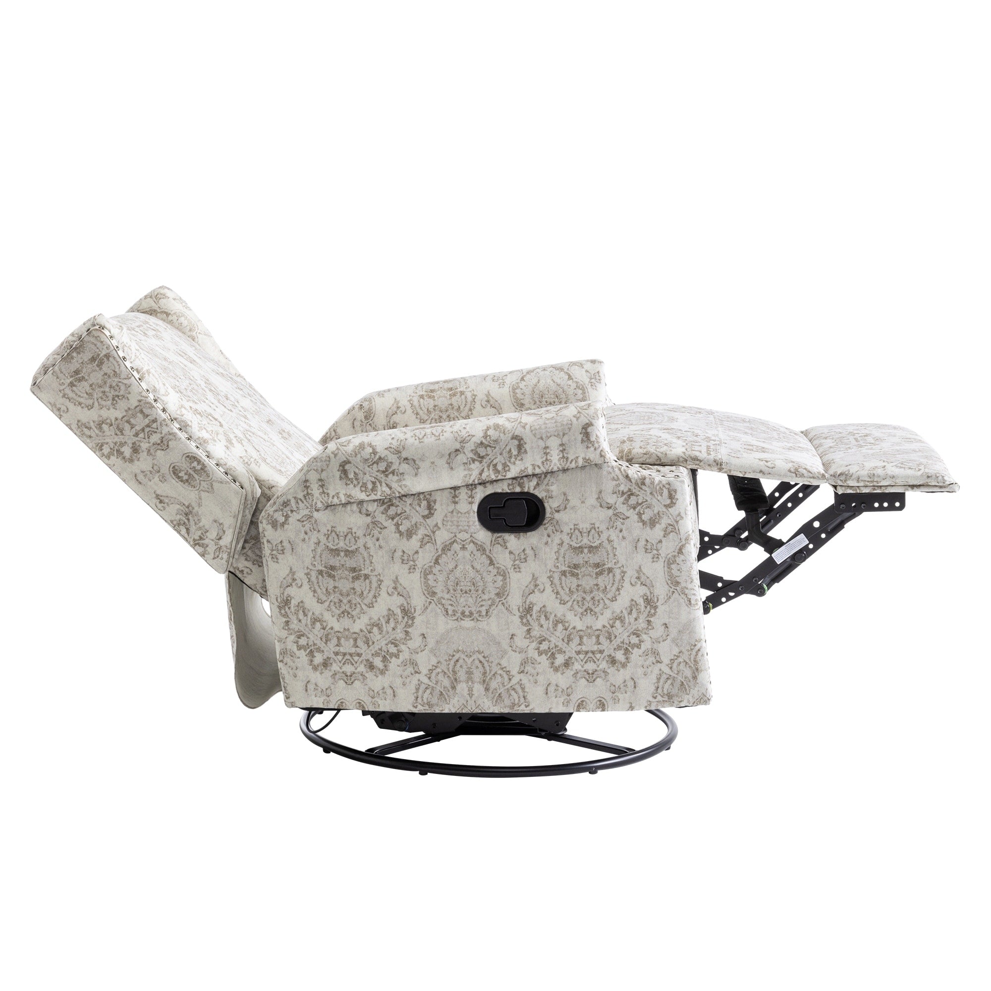 Ensemble de 2 fauteuils inclinables pivotants à bascule de 74 cm de large, à dossier inclinable manuel.