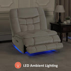 Fauteuil inclinable électrique sans accoudoirs à double moteur MCombo surdimensionné, modèle Zeroarms, idéal pour le salon, tissu PR607