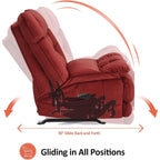 Fauteuil inclinable électrique sans accoudoirs à double moteur MCombo surdimensionné, modèle Zeroarms, idéal pour le salon, tissu PR607