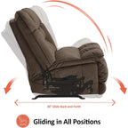 Fauteuil inclinable électrique sans accoudoirs à double moteur MCombo surdimensionné, modèle Zeroarms, idéal pour le salon, tissu PR607