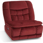 Fauteuil inclinable électrique sans accoudoirs à double moteur MCombo surdimensionné, modèle Zeroarms, idéal pour le salon, tissu PR607