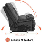 Fauteuil inclinable électrique sans accoudoirs à double moteur MCombo surdimensionné, modèle Zeroarms, idéal pour le salon, tissu PR607