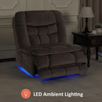 Fauteuil inclinable électrique sans accoudoirs à double moteur MCombo surdimensionné, modèle Zeroarms, idéal pour le salon, tissu PR607