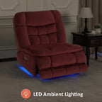 Fauteuil inclinable électrique sans accoudoirs à double moteur MCombo surdimensionné, modèle Zeroarms, idéal pour le salon, tissu PR607