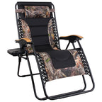 Fauteuil XL surdimensionné à dossier zéro gravité, avec accoudoirs larges, inclinable et réglable, avec porte-gobelets - N/A