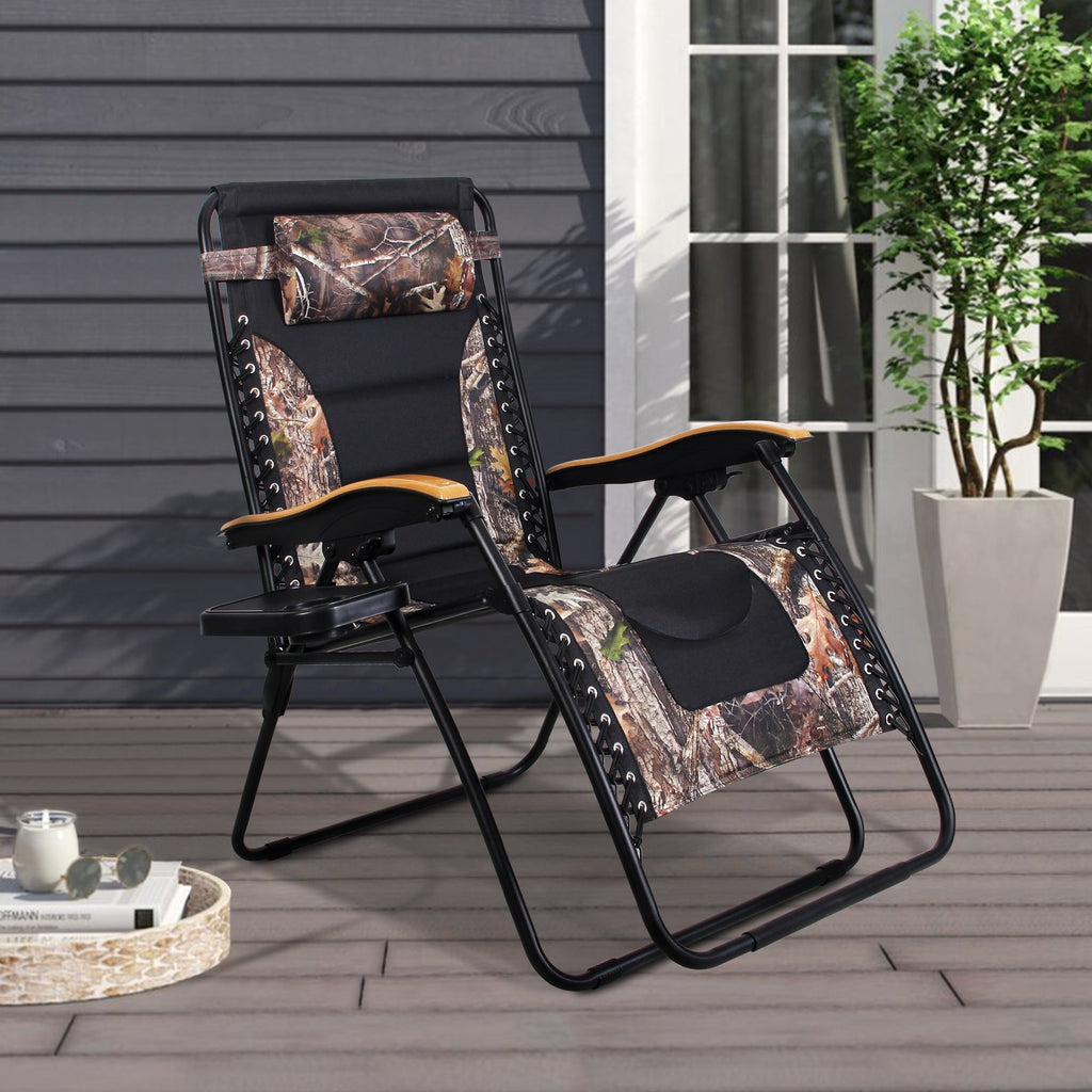 Fauteuil XL surdimensionné à dossier zéro gravité, avec accoudoirs larges, inclinable et réglable, avec porte-gobelets - N/A