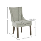 Madison Park Signature Ultra Fauteuils de salle à manger capitonnés avec pieds en bois (lot de 2) - N/A