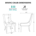 Madison Park Signature Ultra Fauteuils de salle à manger capitonnés avec pieds en bois (lot de 2) - N/A