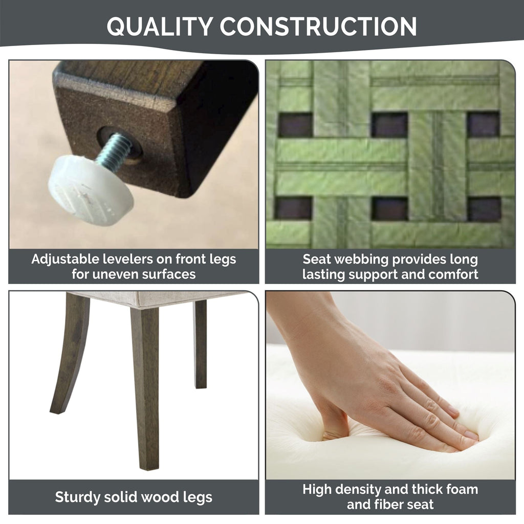 Madison Park Signature Ultra Fauteuils de salle à manger capitonnés avec pieds en bois (lot de 2) - N/A