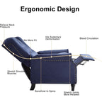 Fauteuil inclinable à dossier inclinable, fauteuil en tissu avec accoudoirs et rivets décoratifs, fauteuil d'appoint pour canapé une place