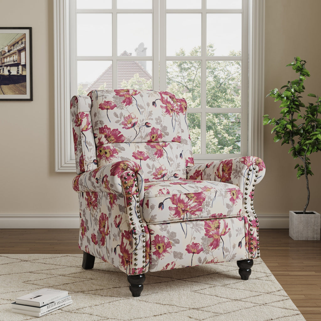 Fauteuils inclinables à commande manuelle avec garniture à clous décoratifs