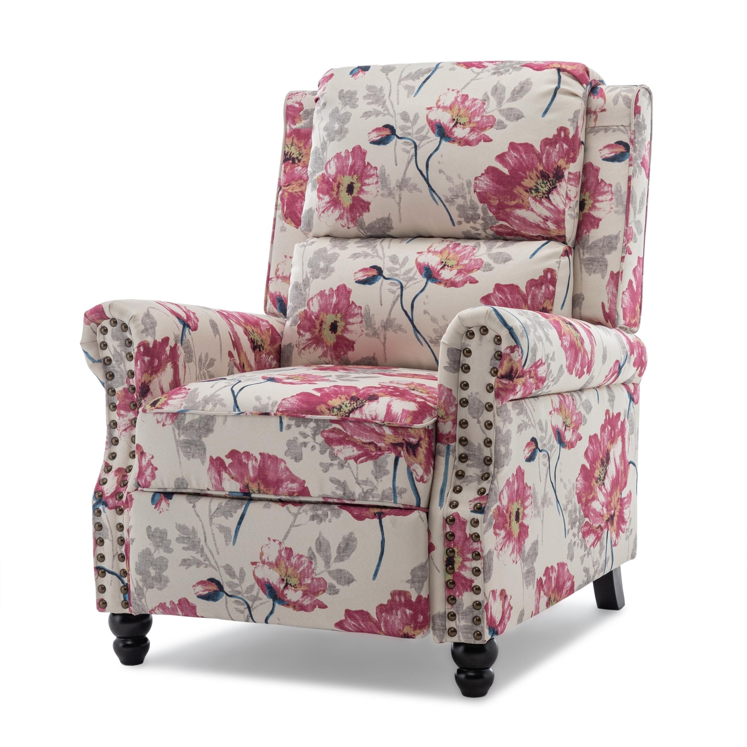 Fauteuils inclinables à commande manuelle avec garniture à clous décoratifs