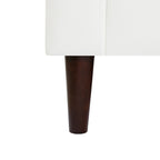 Canapé moderne en cuir véritable avec pieds en bois et coussin supplémentaire.