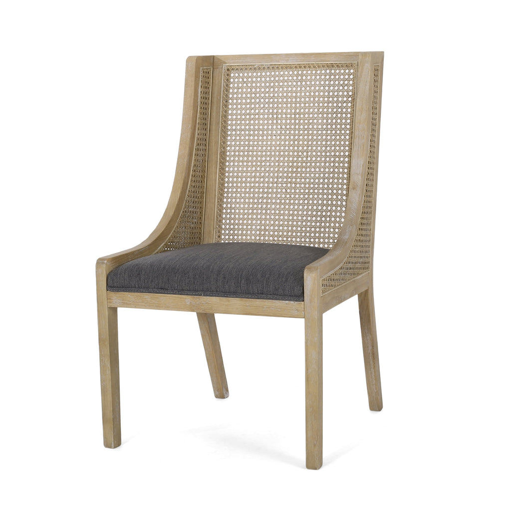 Chaises de salle à manger rembourrées en osier et bois Maurers (lot de 2) par Christopher Knight Home