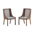 Chaises de salle à manger rembourrées en osier et bois Maurers (lot de 2) par Christopher Knight Home