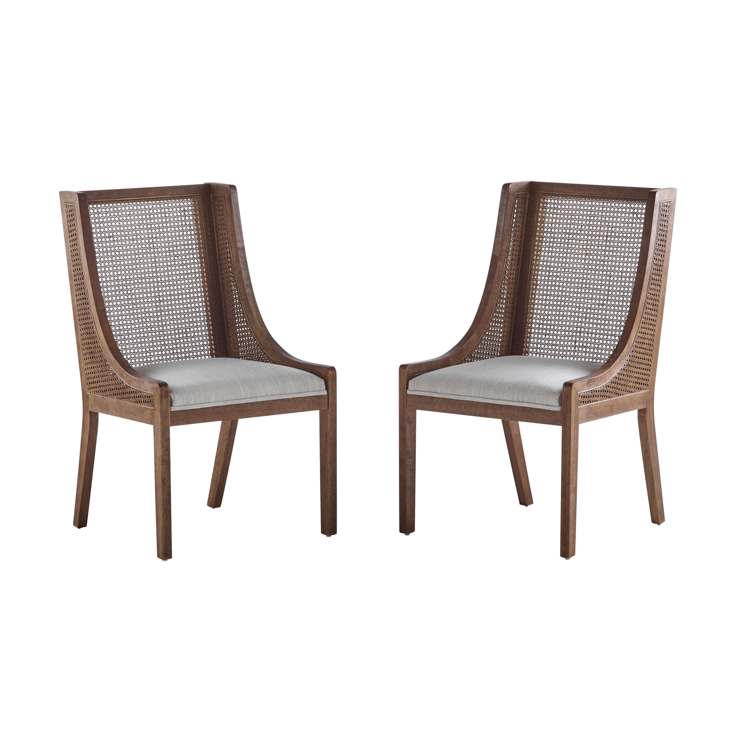 Chaises de salle à manger rembourrées en osier et bois Maurers (lot de 2) par Christopher Knight Home