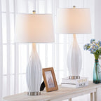 Ensemble de 2 lampes de table en porcelaine blanche standard (lot de 2)