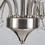 Luminaire suspendu en forme de branche d'arbre rétro style ferme avec lustre en cristal et bougie.