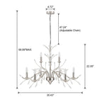 Luminaire suspendu en forme de branche d'arbre rétro style ferme avec lustre en cristal et bougie.
