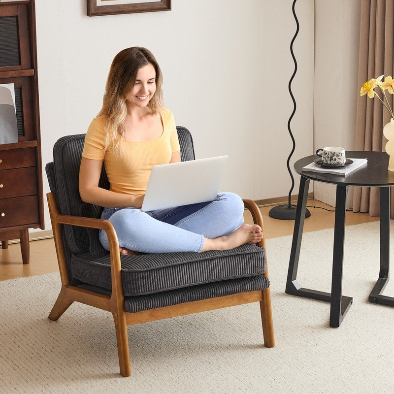 Fauteuil d'appoint capitonné de style moderne du milieu du siècle