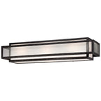 Lavery Camden Square, barre de bain à 3 lumières, couleur charbon vieilli et verre dépoli