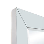 Grand miroir en faux bois pour un reflet clair et intégral, et une ambiance de pièce améliorée - Argent - Grand format