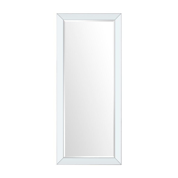 Grand miroir en faux bois pour un reflet clair et intégral, et une ambiance de pièce améliorée - Argent - Grand format