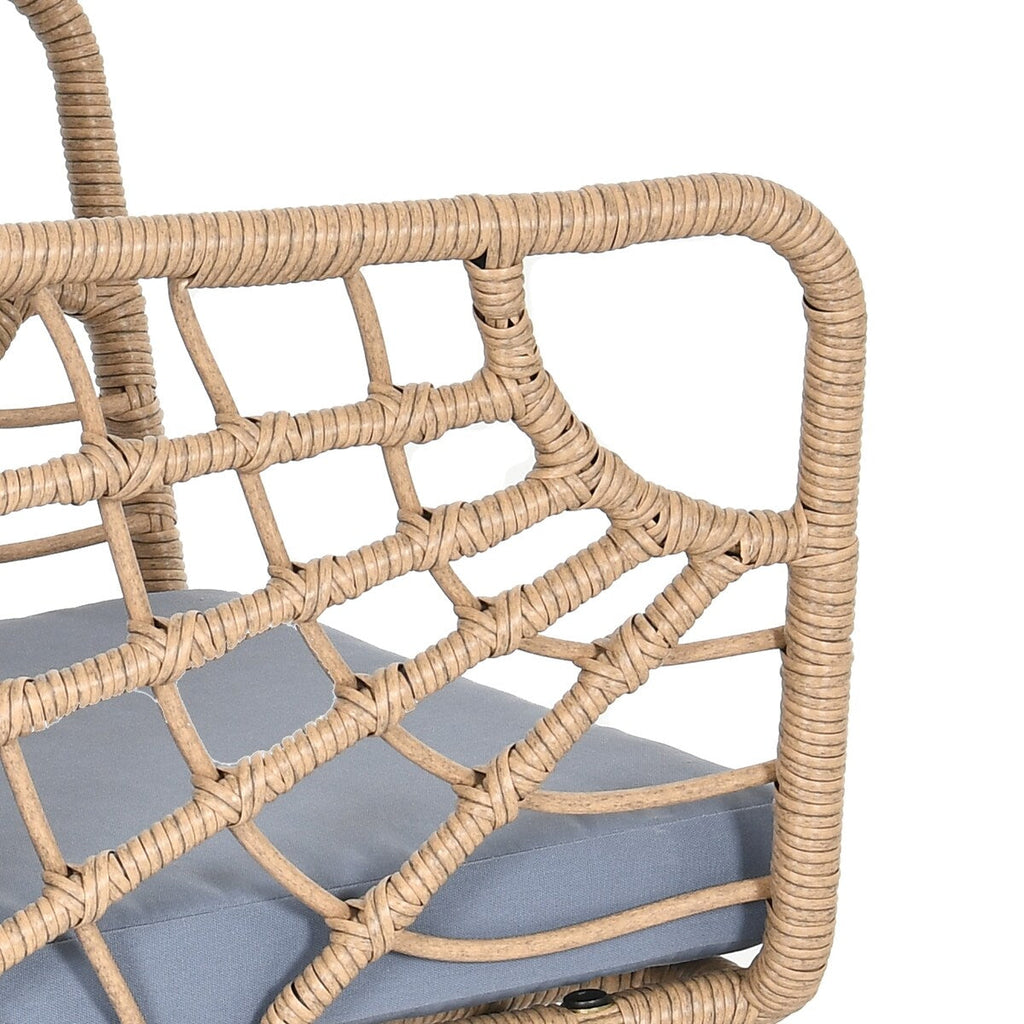 Ensemble bistro de jardin en résine tressée Moasis 3 pièces avec 2 chaises et table basse