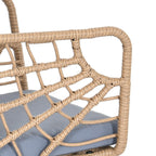 Ensemble bistro de jardin en résine tressée Moasis 3 pièces avec 2 chaises et table basse