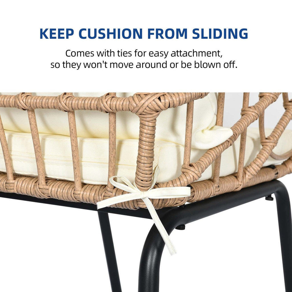 Ensemble bistro de jardin en résine tressée Moasis 3 pièces avec 2 chaises et table basse