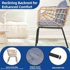 Ensemble bistro de jardin en résine tressée Moasis 3 pièces avec 2 chaises et table basse