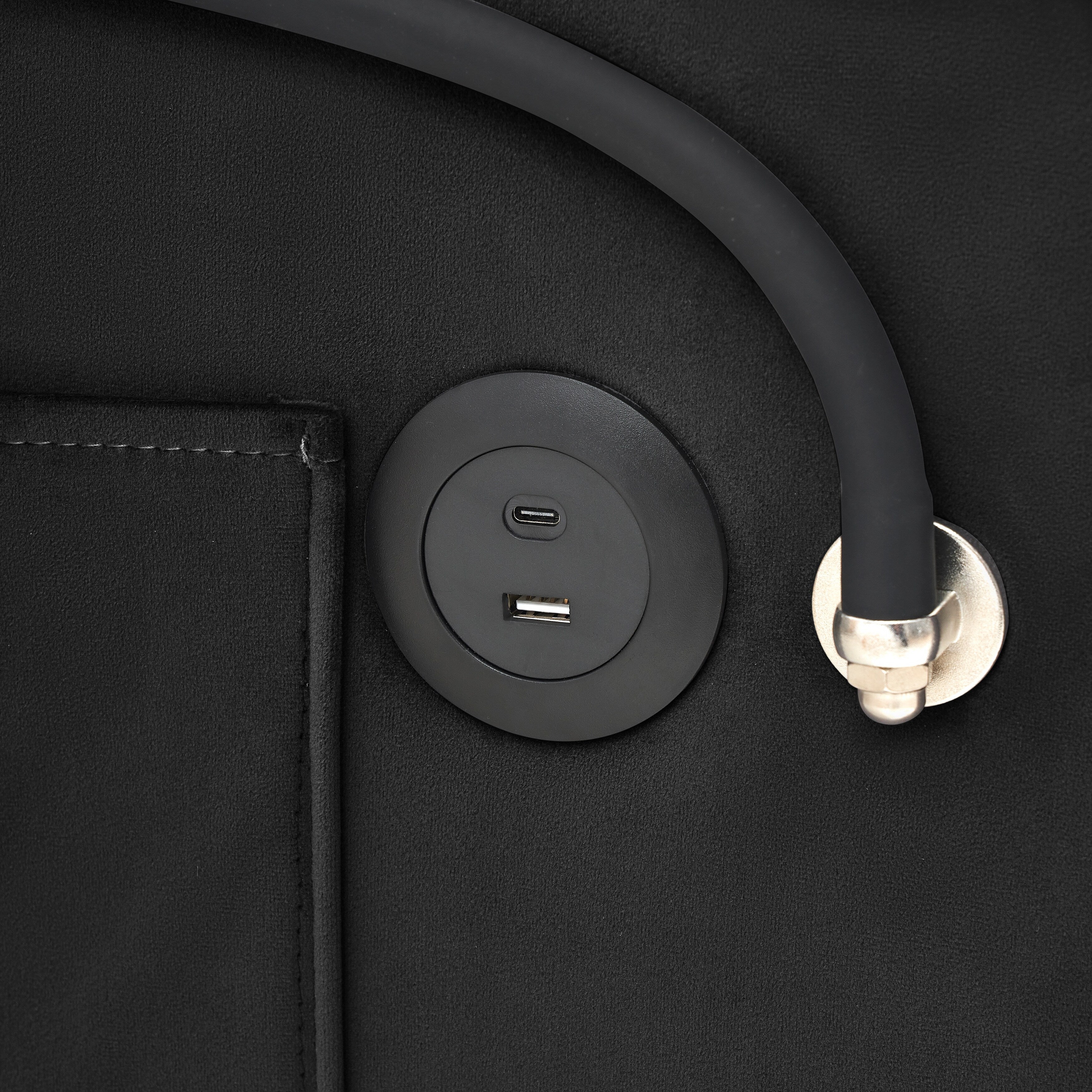 Canapé-lit convertible moderne 3 en 1 de 70,86 pouces avec dossier réglable et port de chargement USB pour salon