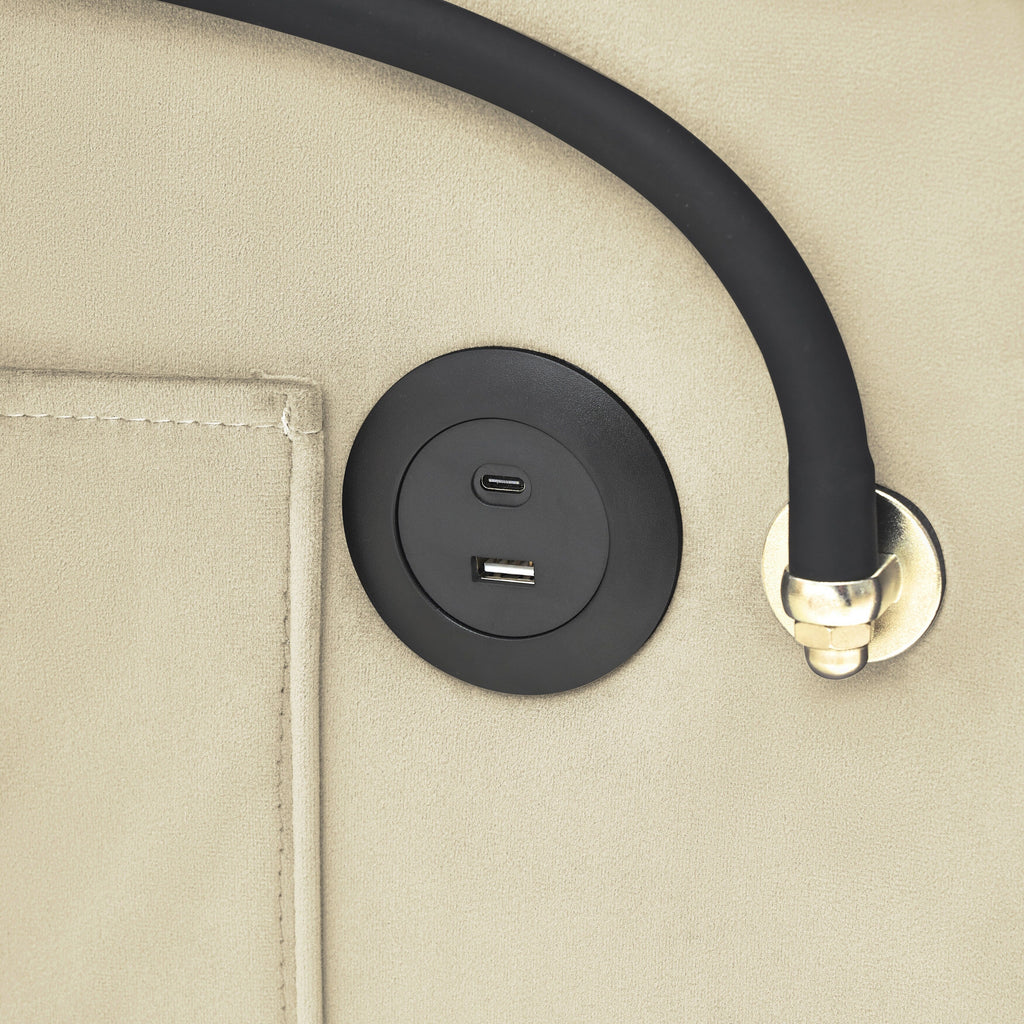 Canapé-lit convertible moderne 3 en 1 de 70,86 pouces avec dossier réglable et port de chargement USB pour salon