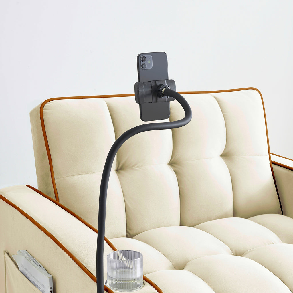 Canapé-lit convertible moderne 3 en 1 de 70,86 pouces avec dossier réglable et port de chargement USB pour salon