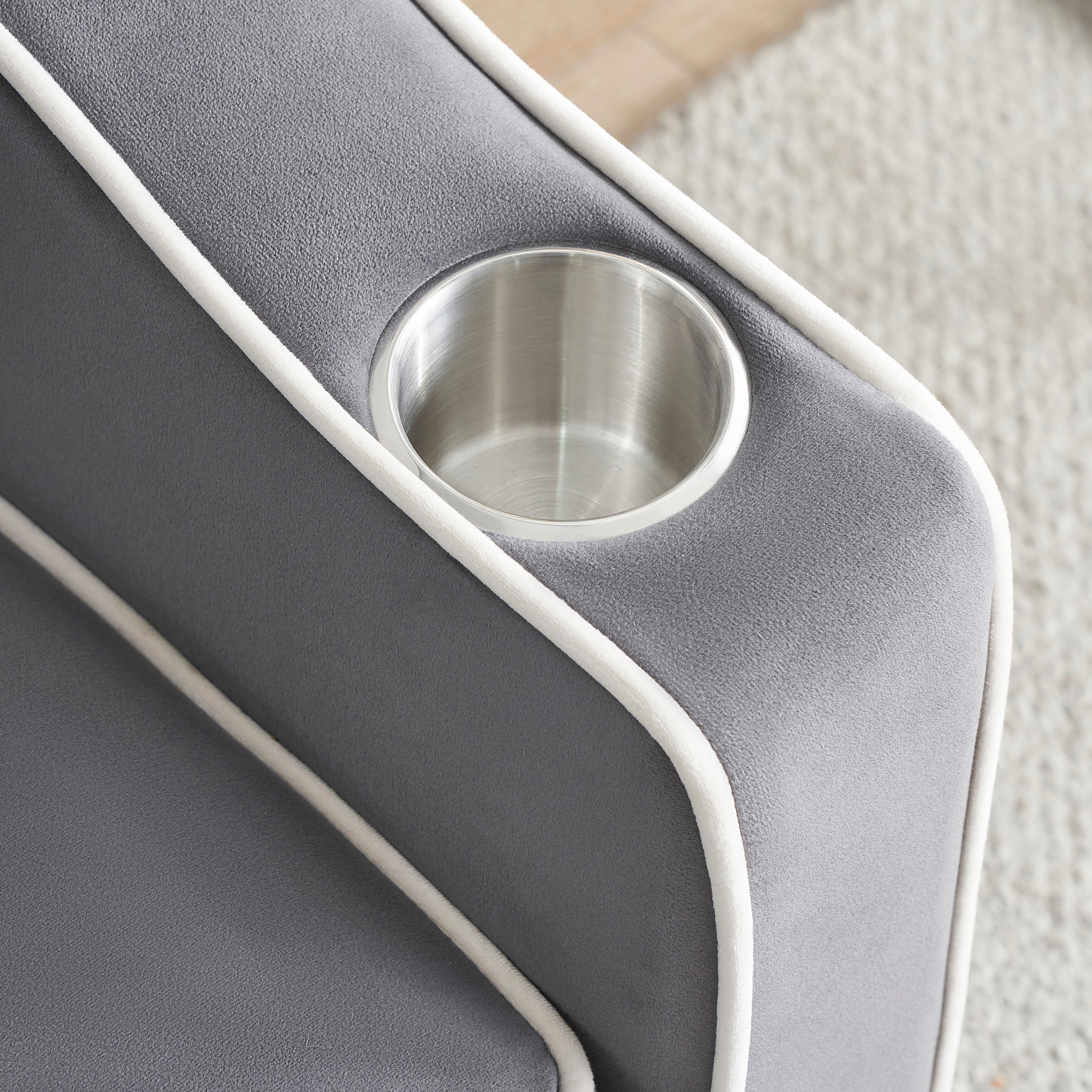 Canapé-lit convertible moderne 3 en 1 de 70,86 pouces avec dossier réglable et port de chargement USB pour salon