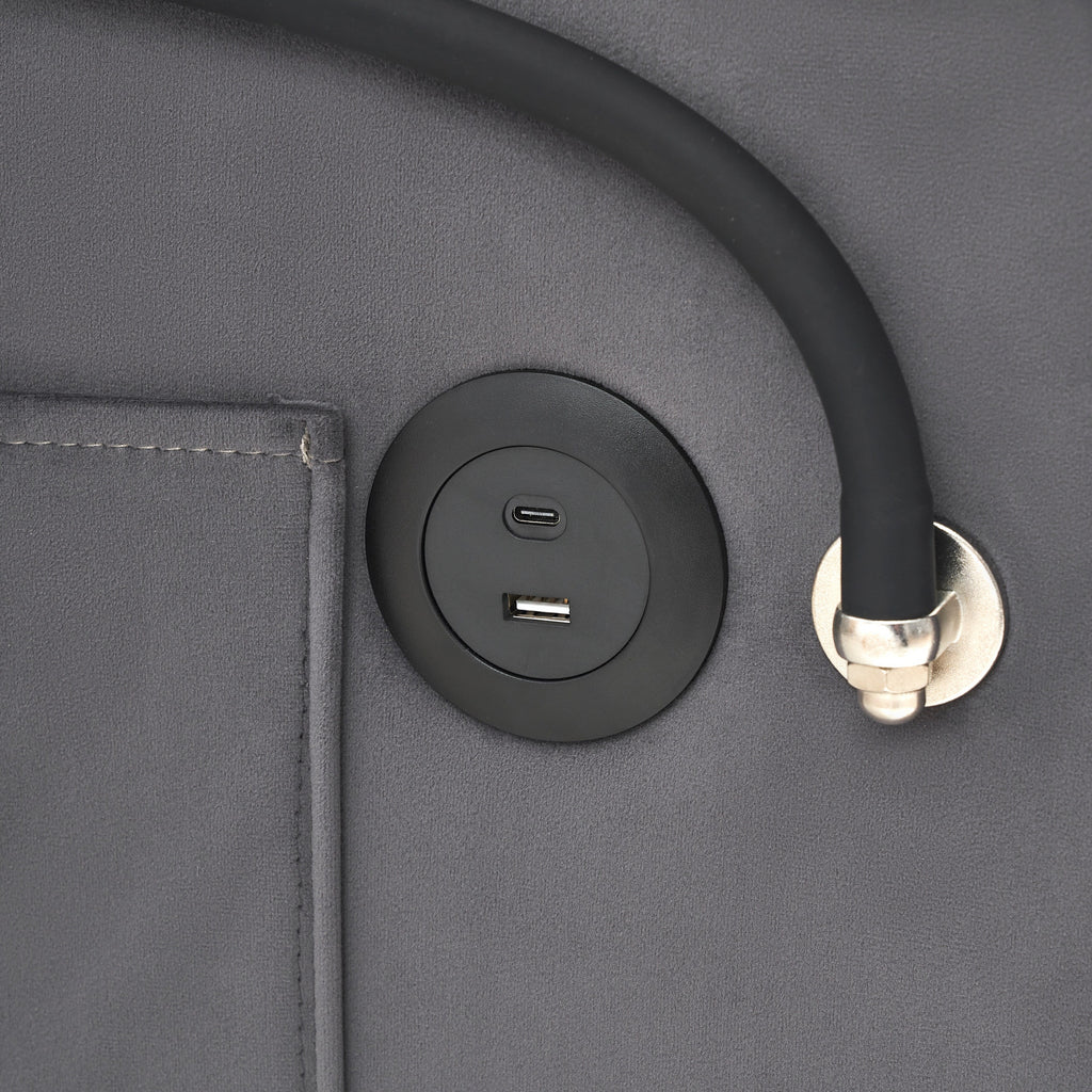 Canapé-lit convertible moderne 3 en 1 de 70,86 pouces avec dossier réglable et port de chargement USB pour salon