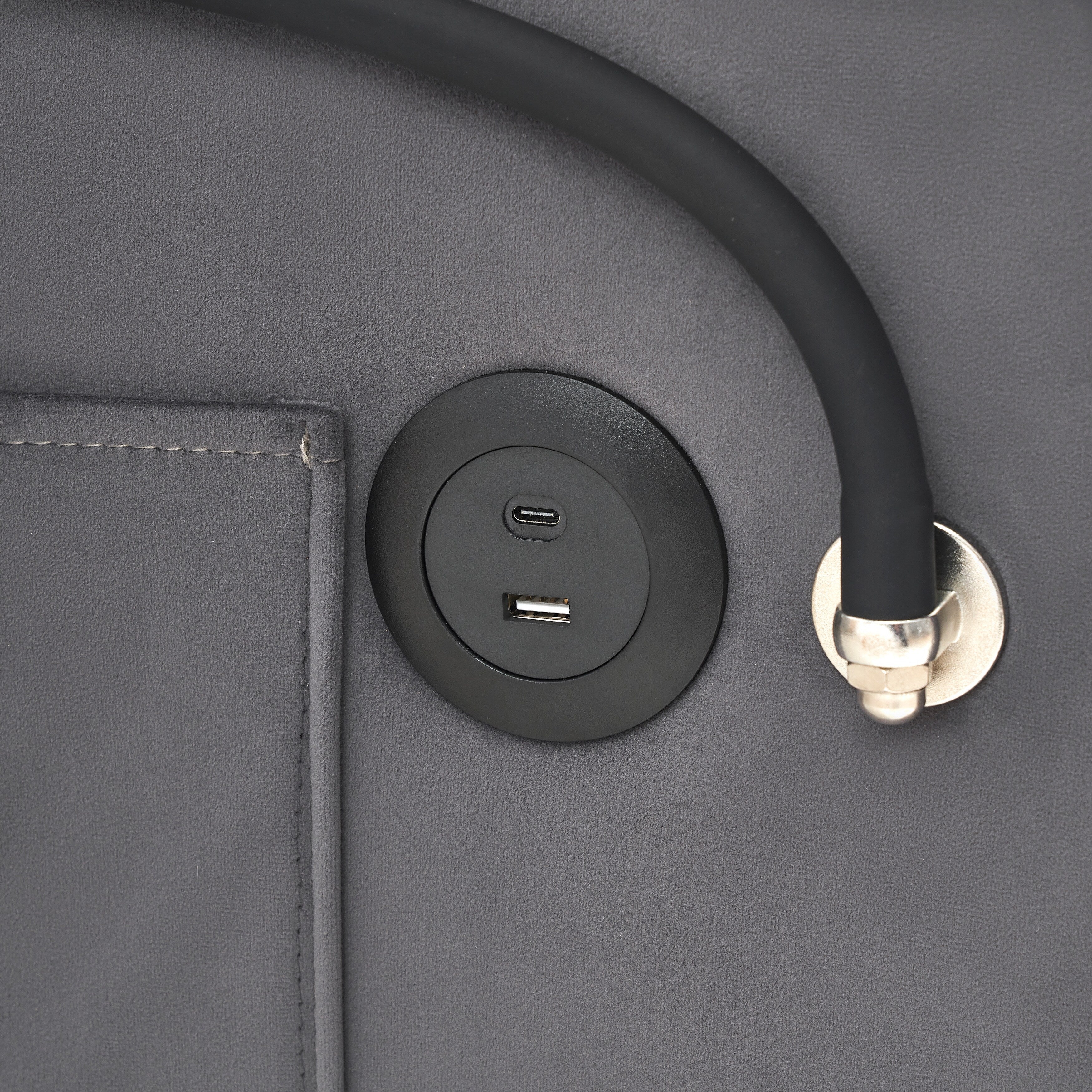 Canapé-lit convertible moderne 3 en 1 de 70,86 pouces avec dossier réglable et port de chargement USB pour salon