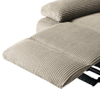 Fauteuil inclinable manuel moderne en velours côtelé, fauteuil inclinable réglable avec larges accoudoirs