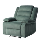 Fauteuil inclinable manuel moderne en velours côtelé, fauteuil inclinable réglable avec larges accoudoirs
