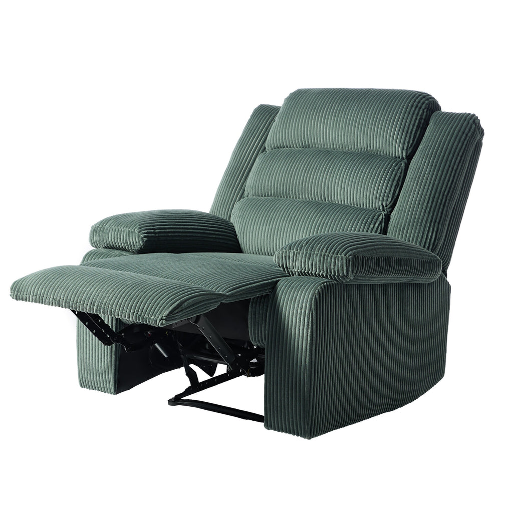 Fauteuil inclinable manuel moderne en velours côtelé, fauteuil inclinable réglable avec larges accoudoirs