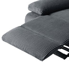 Fauteuil inclinable manuel moderne en velours côtelé, fauteuil inclinable réglable avec larges accoudoirs