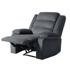 Fauteuil inclinable manuel moderne en velours côtelé, fauteuil inclinable réglable avec larges accoudoirs