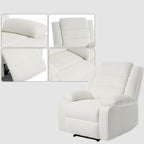 Fauteuil inclinable manuel moderne en velours côtelé, fauteuil inclinable réglable avec larges accoudoirs